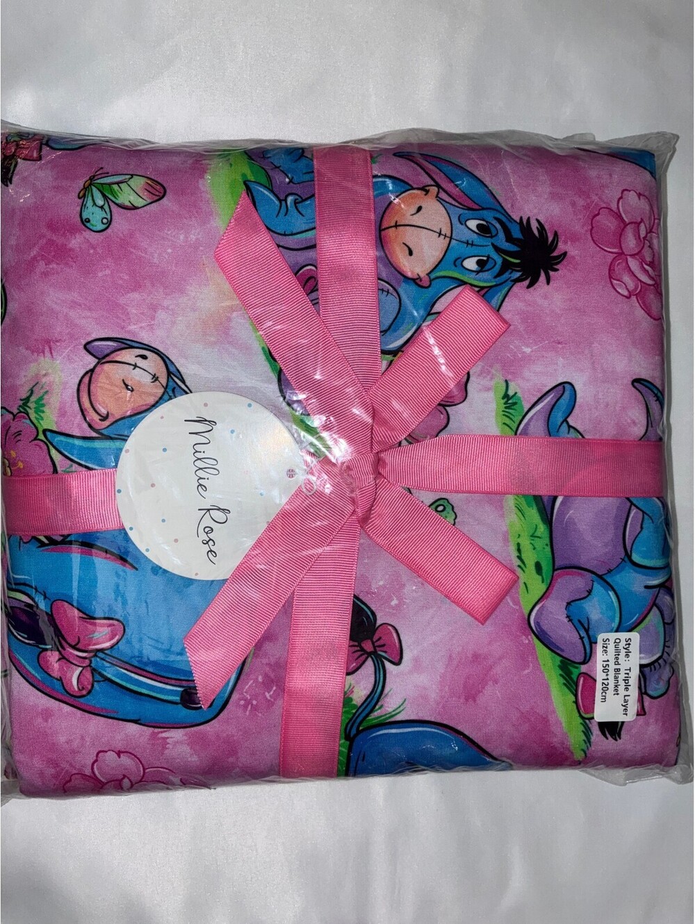 Millie Rose Bamboo Eeyore Quilted Blanket 50x60 NIB